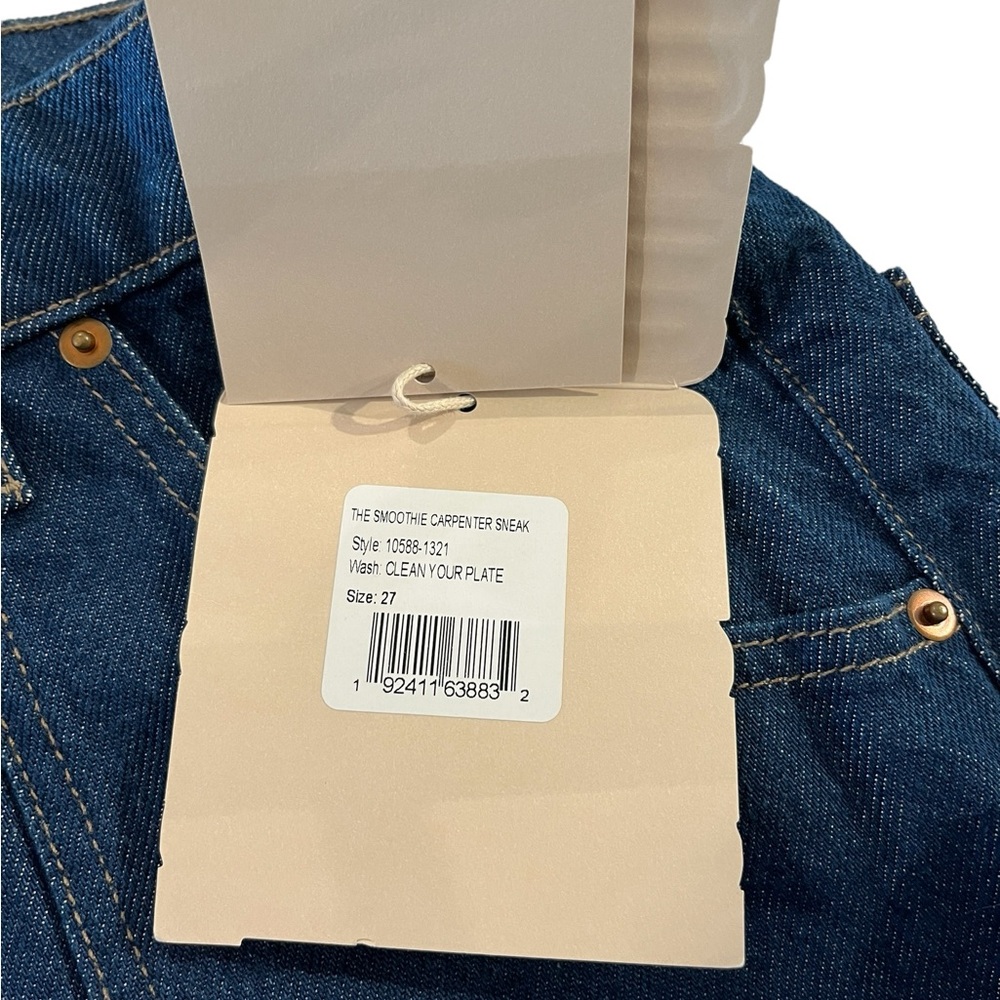 NWT Mother Snacks Smoothie Carpenter Sneak High-Rise Wide Leg Cuffed Jeans - Picture 11 of 12